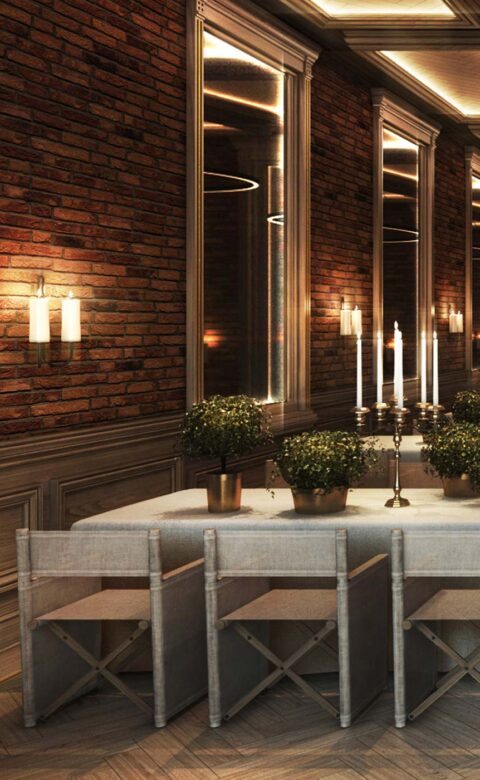 rendering of wedding venue reception dining area