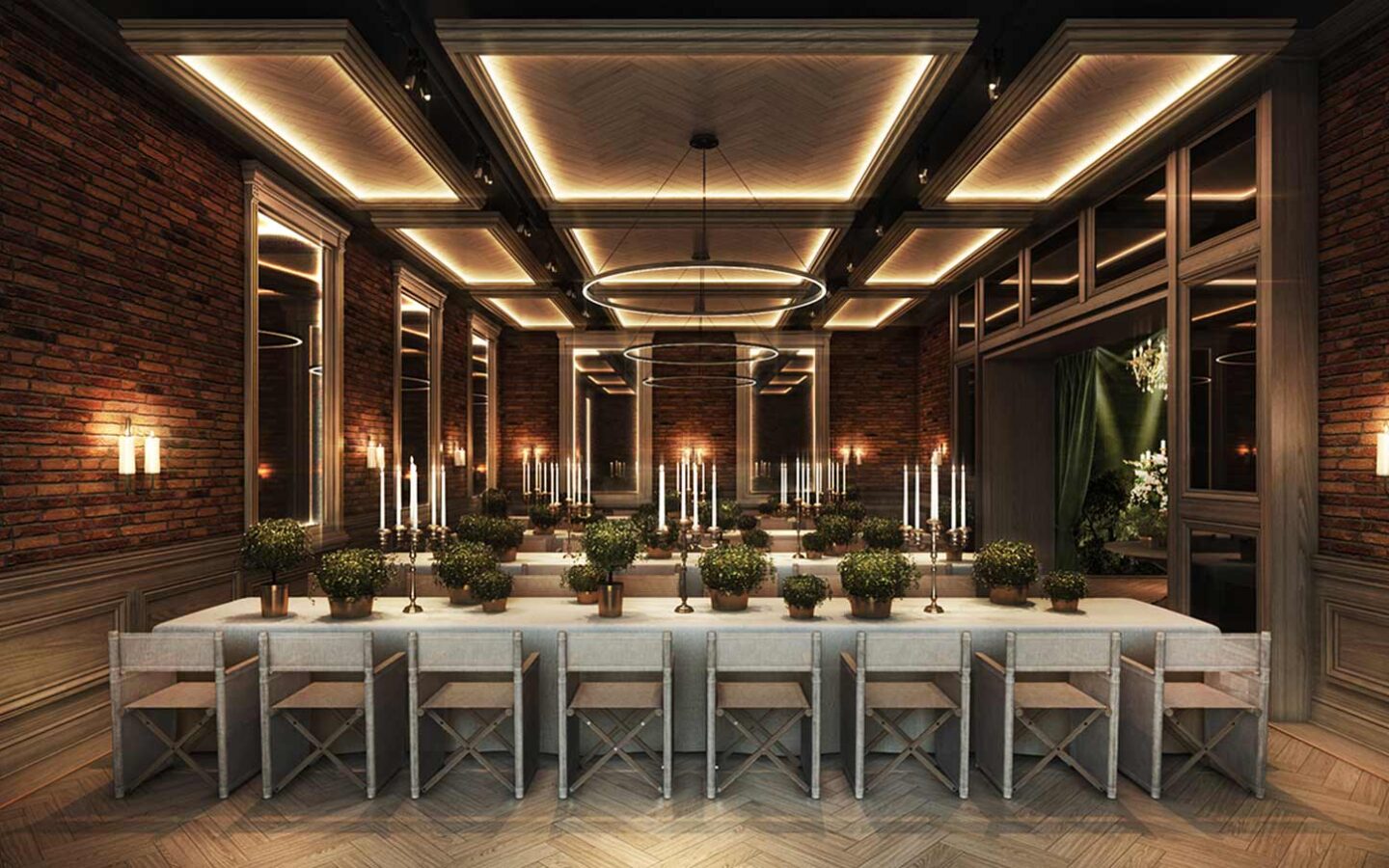 rendering of wedding venue reception dining area